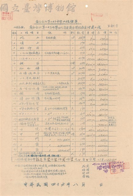 工程標單藏品圖，第1張