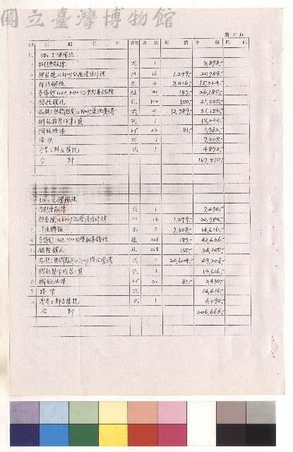 工程預算書，第五頁藏品圖，第1張