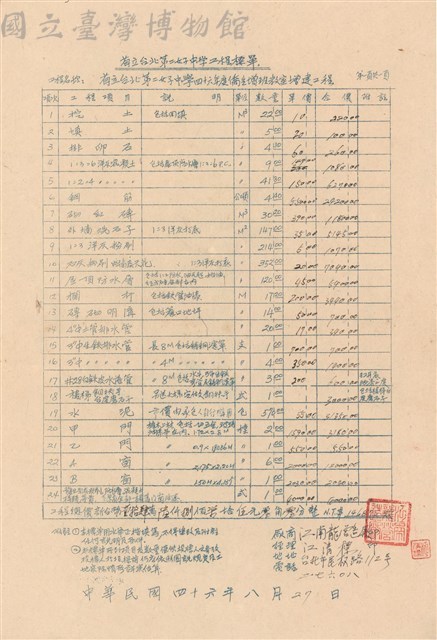 工程標單藏品圖，第1張