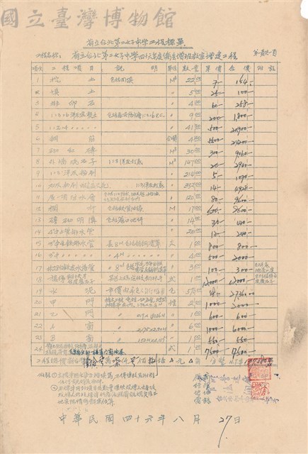 工程標單藏品圖，第1張