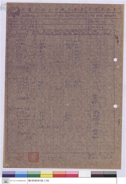 單價分析表藏品圖，第1張