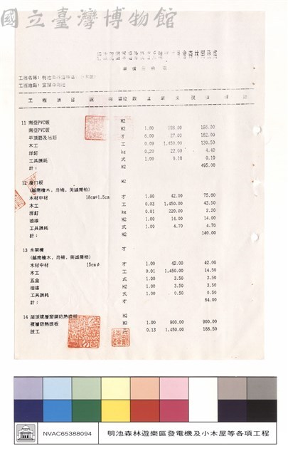 單價分析表藏品圖，第1張