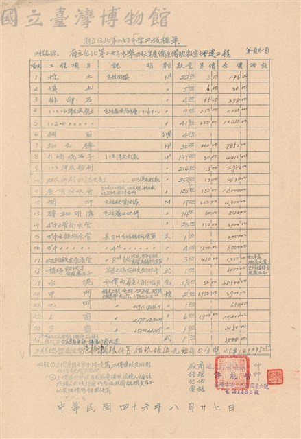 工程標單藏品圖，第1張