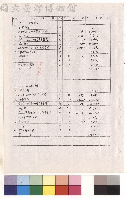 工程預算書，第三頁藏品圖，第1張