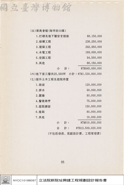 營建計劃分析說明藏品圖，第1張