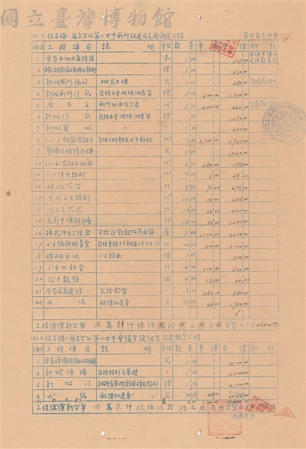 工程標單藏品圖，第1張