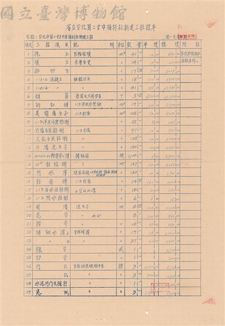 工程標單藏品圖，第1張
