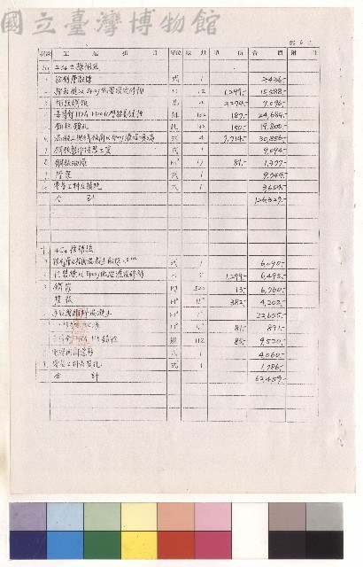 工程預算書，第六頁藏品圖，第1張
