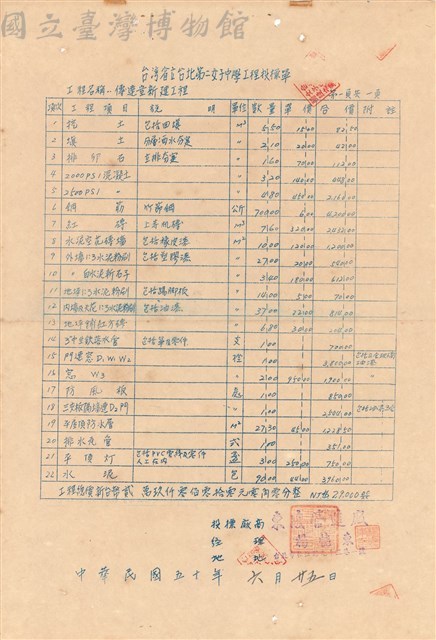 工程投標單藏品圖，第1張