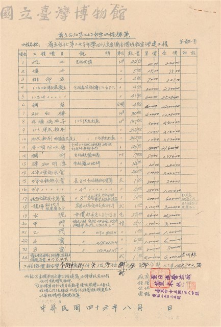工程標單藏品圖，第1張