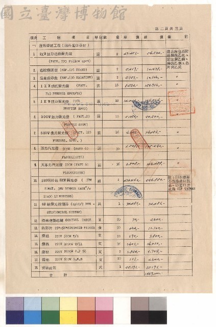 綜合教學大樓燈光照明及懸吊系統新建工程，第二頁藏品圖，第1張