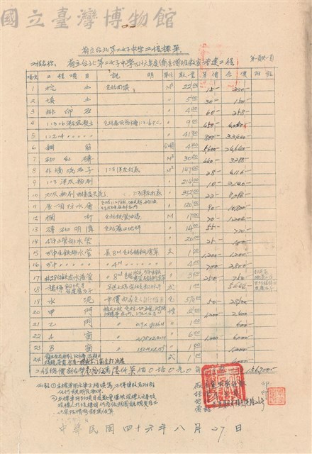 工程標單藏品圖，第1張