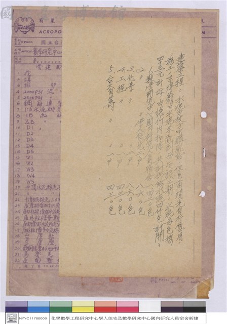 (水泥申購單)藏品圖，第1張