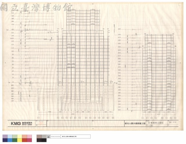 Y2軸構架立面圖藏品圖，第1張