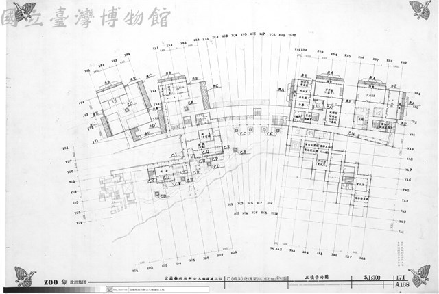 乙(椅子)、庚(屋架)、己(採光棚)、三樓平面圖藏品圖，第1張
