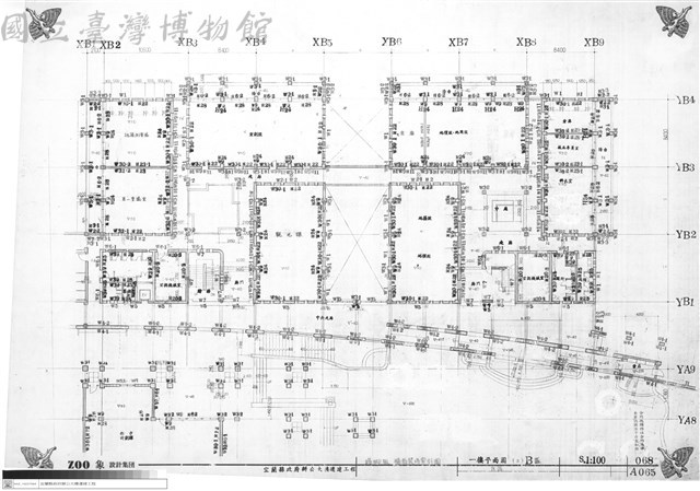 踢脚板牆面裝修索引圖、一樓平面圖(二)B區藏品圖，第1張