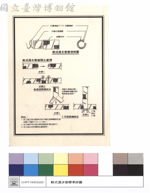 軟式透水管標準詳圖、軟式透水管接頭之處理藏品圖，第1張