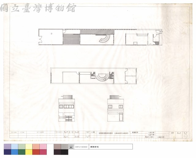 一層,二層平面,南側,北側立面圖藏品圖，第1張