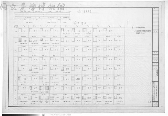 一、梁配筋圖 二、柱筋表藏品圖，第1張