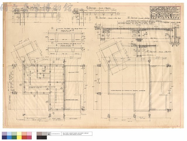 REBAR P.C SLAB & WIRE-MESH PLAN , ROOFING PLAN , SECTION藏品圖，第1張