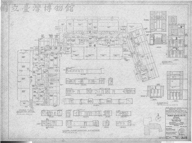 SECOND FL REFLECTED CLG. STAIRS&CORRIDORS ELEVS藏品圖，第1張