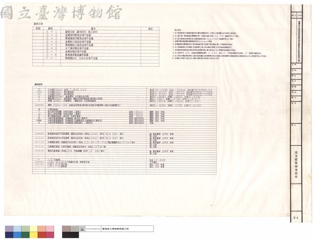 圖號目錄、圖例說明日、施工說明藏品圖，第1張