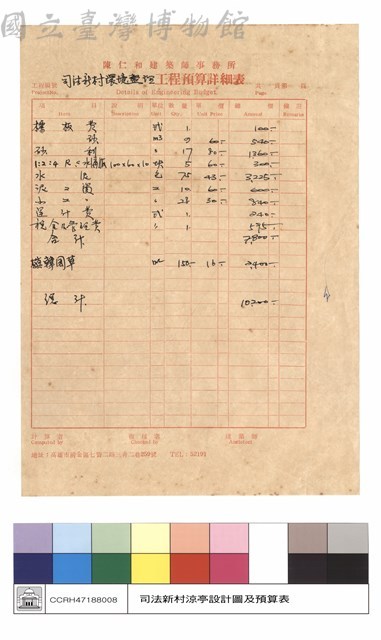 預算表藏品圖，第1張
