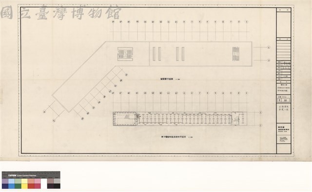 電氣工程 
屋頂層及地下層照明器具配線平面圖藏品圖，第1張