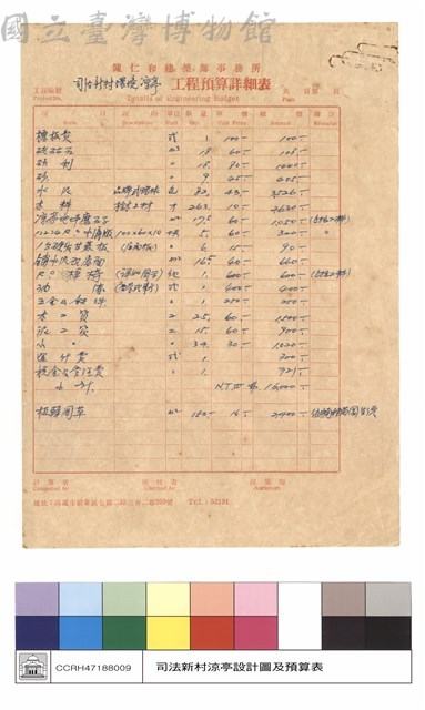 預算表藏品圖，第1張