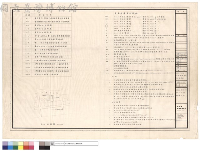 圖例,附註,工程概要,索引表,配置圖藏品圖，第1張
