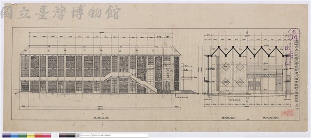 側面立視、橫剖視(舞台)、橫剖視(機房)藏品圖，第1張