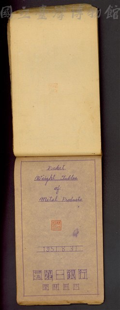Pocket Weight Tables of Metal Products藏品圖，第1張