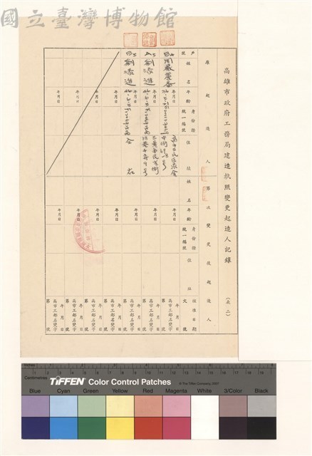 高雄市政府工務局建造執照變更起造人紀錄藏品圖，第1張