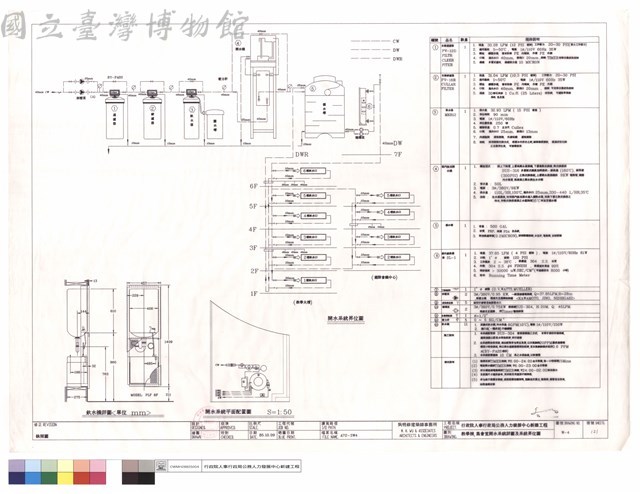 教學棟,集會堂開水系統詳圖及系統昇位圖藏品圖，第1張