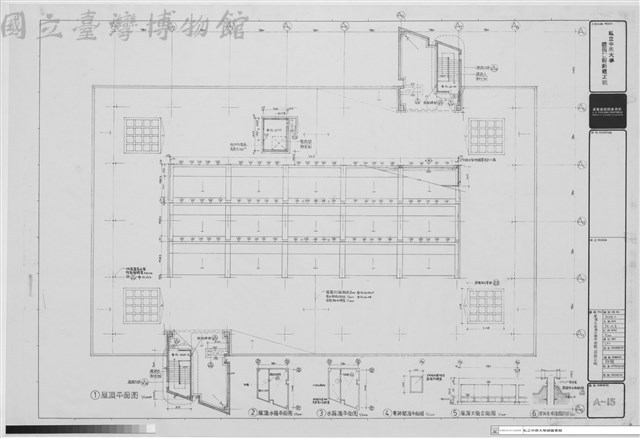 屋頂及屋頂水箱平面圖
局部立面圖藏品圖，第1張