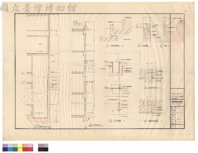 乙部1/30剖面,樓梯扶手踏步詳細伸縮縫詳圖藏品圖，第1張