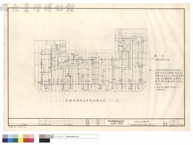 參樓設備管路穿樑結構平面藏品圖，第1張