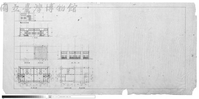 平面圖、地基伏圖、天花伏圖、正.背面圖、屋面圖、床版圖、左.右側面圖藏品圖，第1張