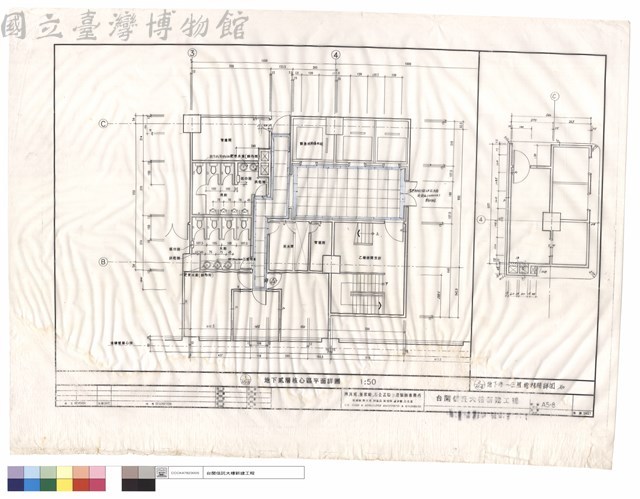 地下貳層核心區平面詳圖.地下參~伍層電梯間詳圗藏品圖，第1張