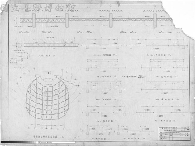 禮堂座位結構平面及樓版樑詳圖藏品圖，第1張