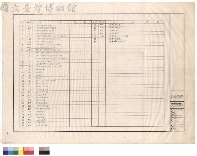 客房層室內裝修圖號索引表藏品圖，第1張