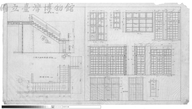 樓梯剖面、樓梯平面、二樓至屋面樓梯詳細藏品圖，第1張