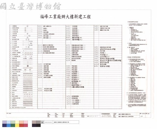 圖例、圖號索引表及工程特記事項藏品圖，第1張