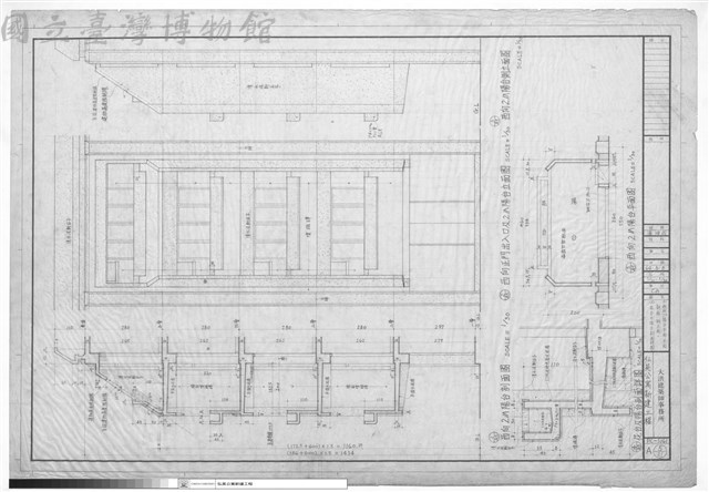 (1)西向2陽台平面、立面、剖面、側立面(2)花台及陽台剖面詳圖藏品圖，第1張