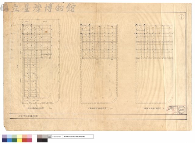 一樓柱二樓樑及版平面圖,二樓柱三樓樑及版平面圖,三樓柱四樓樑及屋面圖藏品圖，第1張
