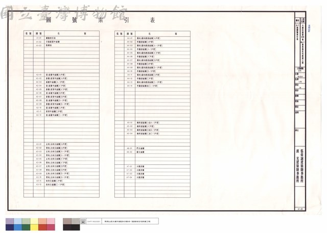 A-1區圖號索引表藏品圖，第1張