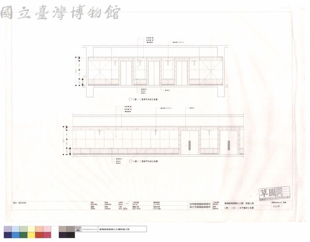 三層C-C及D-D向門廳剖立面圖藏品圖，第1張