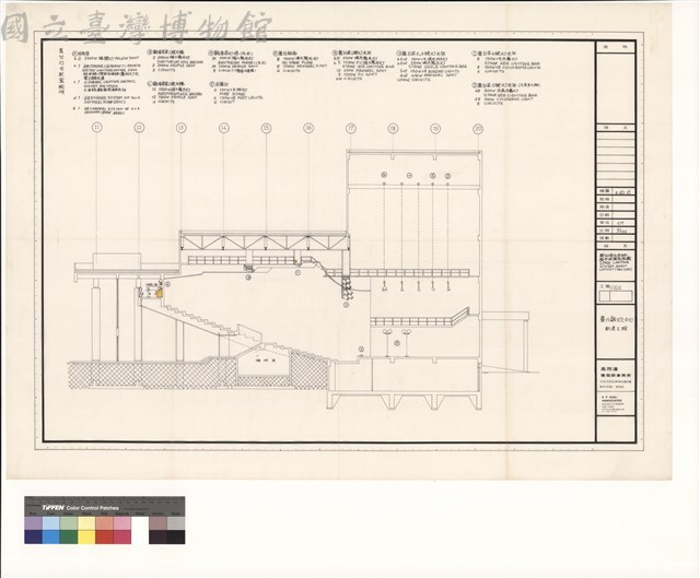 舞台燈光系統基本配置剖面圖 STAGE LIGHTING SYSTEM BASIC LAYOUT (SECTION)藏品圖，第1張