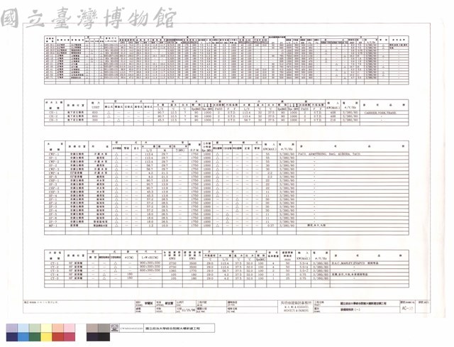 設備規格表(一)藏品圖，第1張