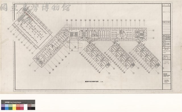 電氣工程 
貳層照明器具配線平面圖藏品圖，第1張